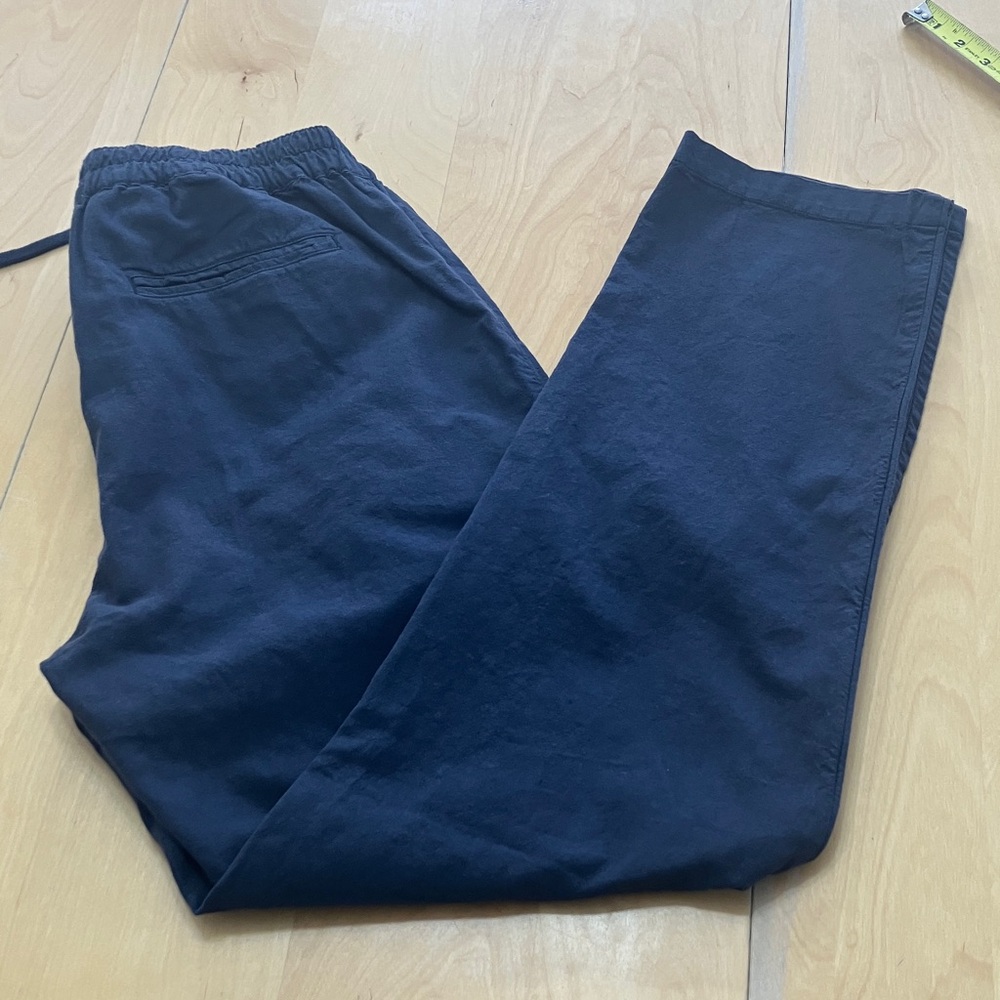 Folk Navy Elastic Waist Jogger Pants Cotton Linen Blend Size L